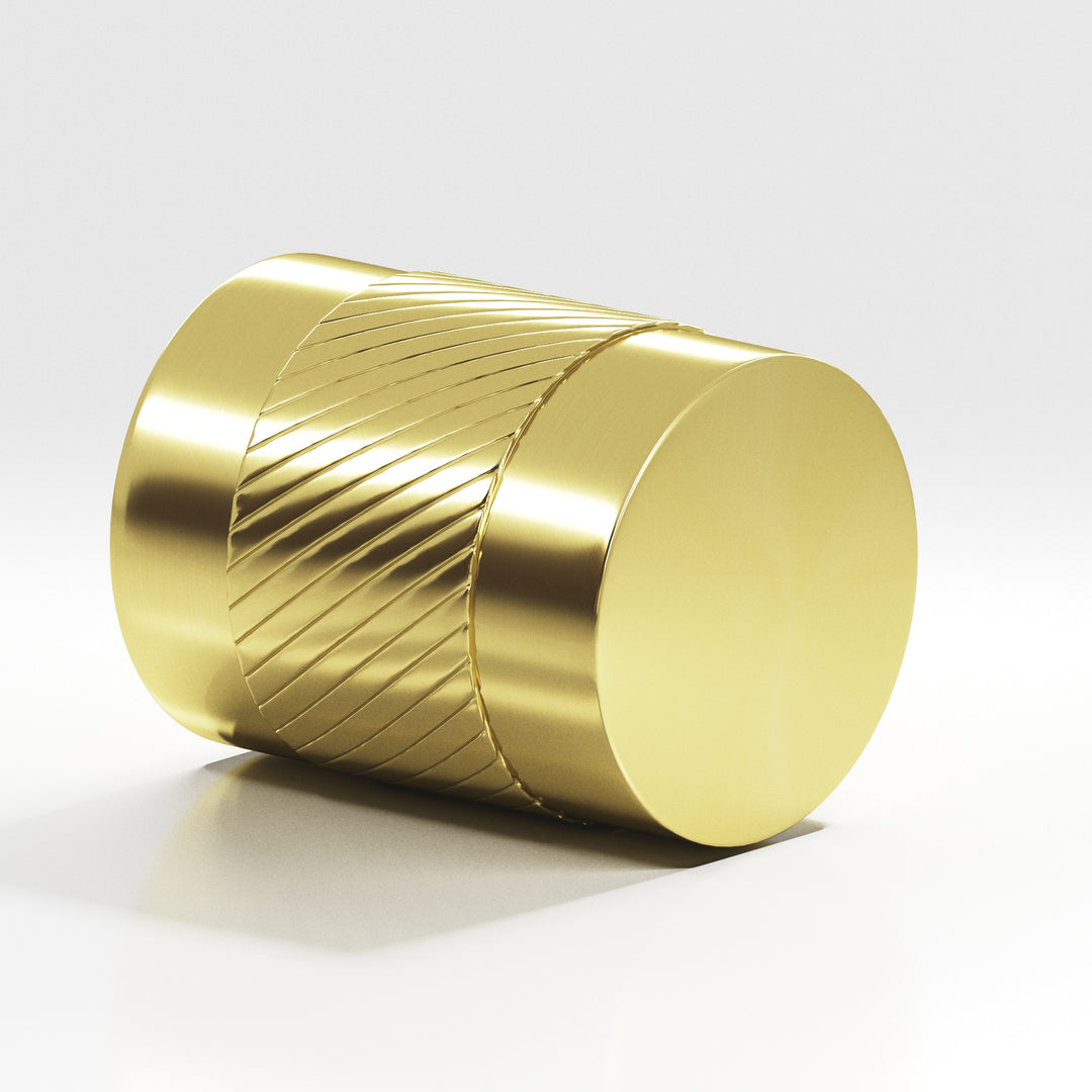 Colonial Bronze 549 Round single-knurled Cabinet Knob in Unlacquered Polished Brass