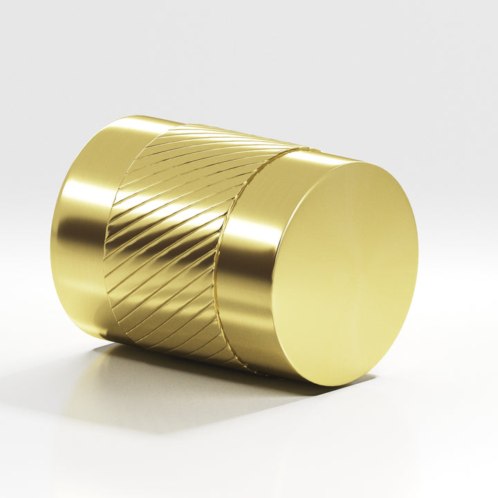 Colonial Bronze 549 Round single-knurled Cabinet Knob in Unlacquered Polished Brass