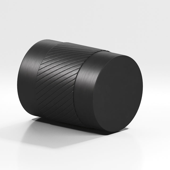 Colonial Bronze 550 Round single-knurled Cabinet Knob in Matte Satin Black
