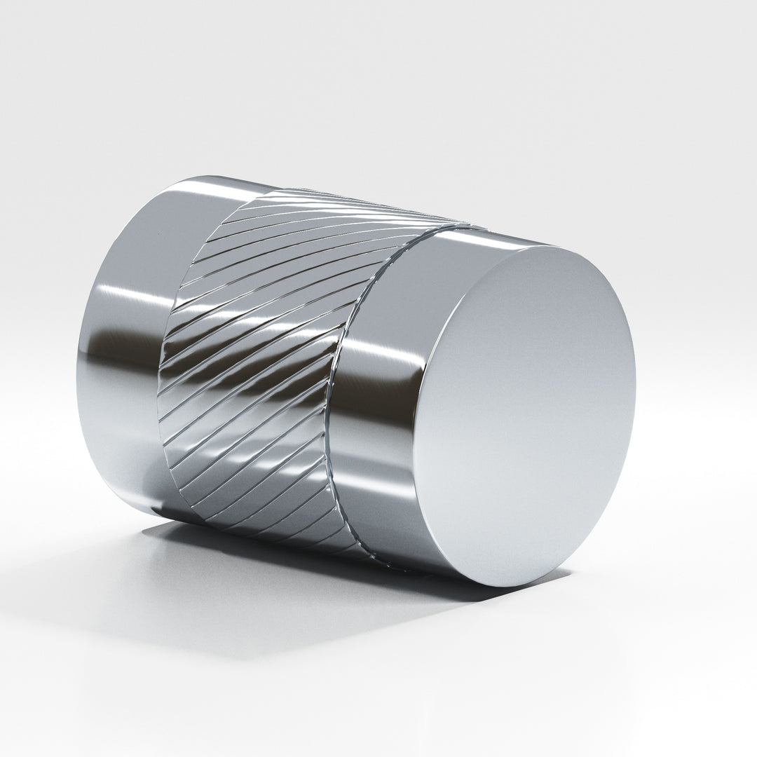 Colonial Bronze 550 Round single-knurled Cabinet Knob in Polished Chrome