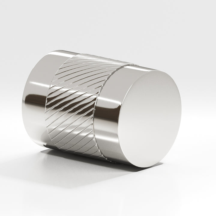 Colonial Bronze 550 Round single-knurled Cabinet Knob in Polished Nickel