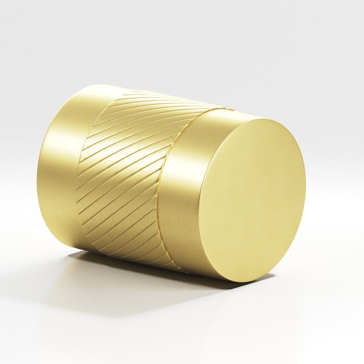 Colonial Bronze 549 Round single-knurled Cabinet Knob in Matte Satin Brass