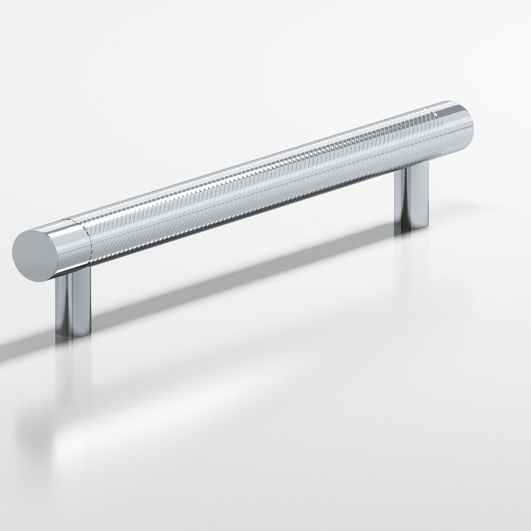 Colonial Bronze 552 Round singled-knurled Cabinet Pull with straight posts in Polished Chrome