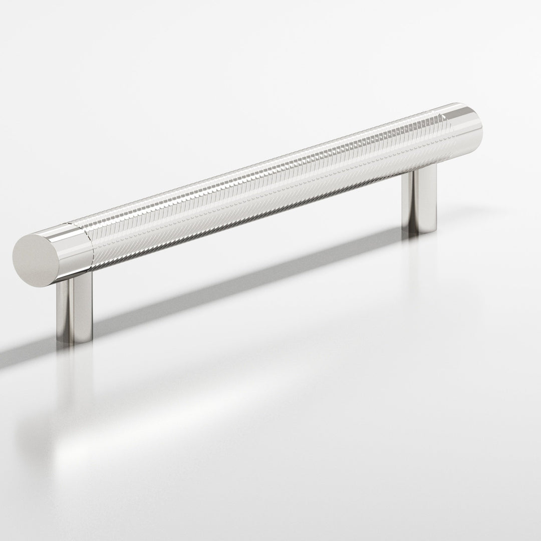 Colonial Bronze 567 Round singled-knurled Cabinet Pull with straight posts in Polished Nickel