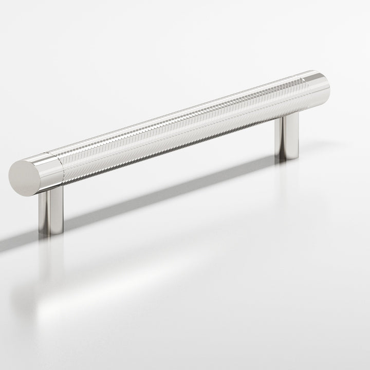 Colonial Bronze 552 Round singled-knurled Cabinet Pull with straight posts in Polished Nickel