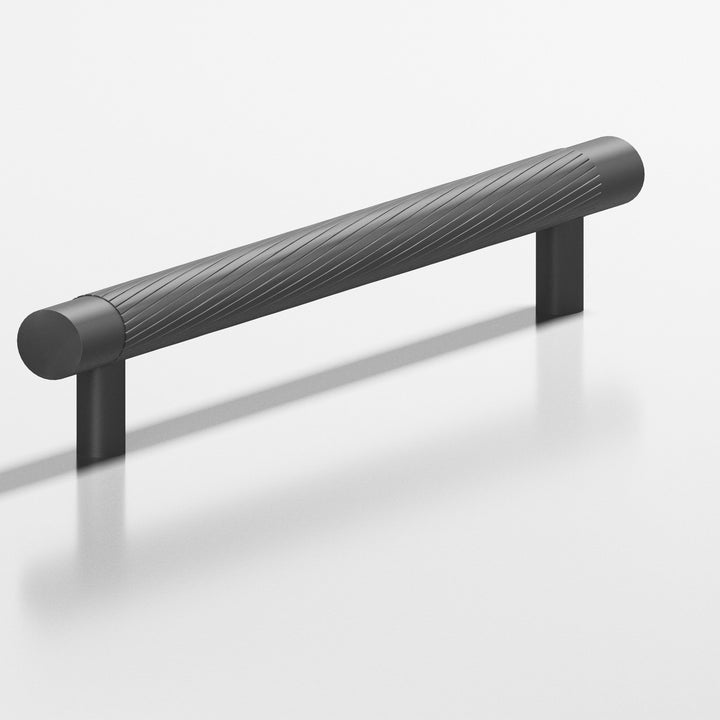 Colonial Bronze 567 Round singled-knurled Cabinet Pull with straight posts in Matte Graphite