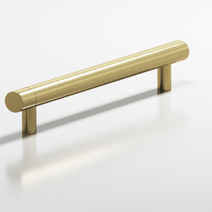 Colonial Bronze 552 Round singled-knurled Cabinet Pull with straight posts in Antique Brass