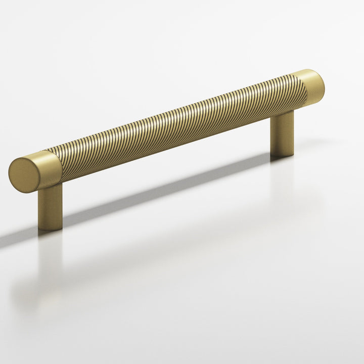 Colonial Bronze 551 Round singled-knurled Cabinet Pull with straight posts in Matte Antique Satin Brass