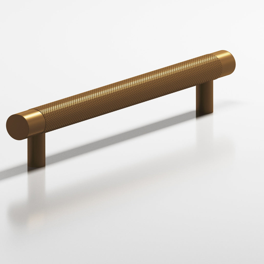 Colonial Bronze 569 Round diamond-knurled Cabinet Pull with straight posts in Matte Light Statuary Bronze