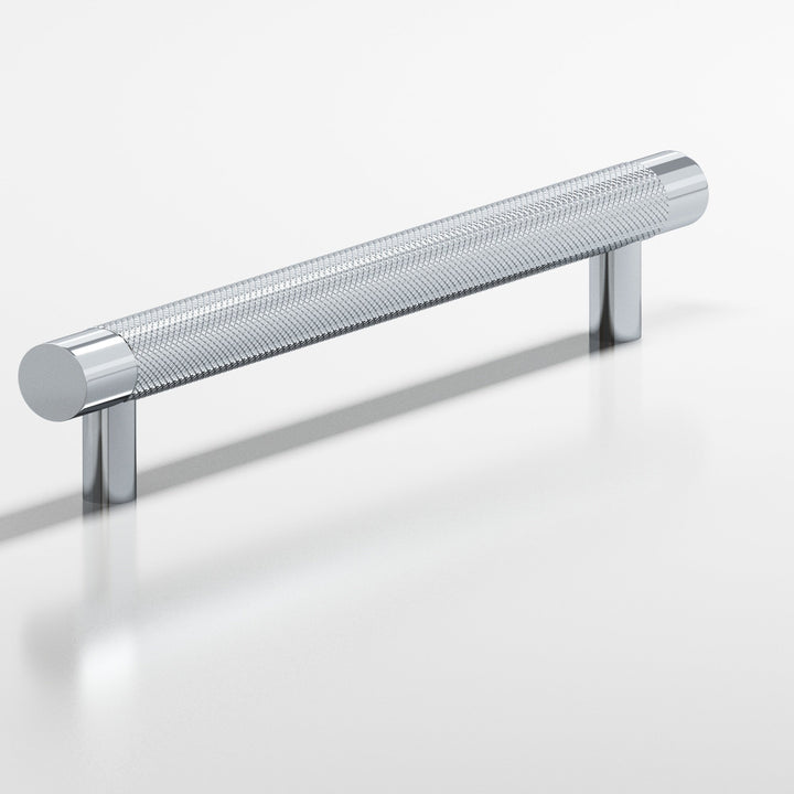 Colonial Bronze 563 Round diamond-knurled Cabinet Pull with straight posts in Polished Chrome