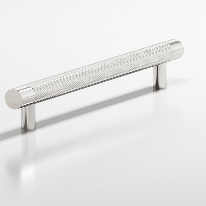 Colonial Bronze 564 Round diamond-knurled Cabinet Pull with straight posts in Polished Nickel