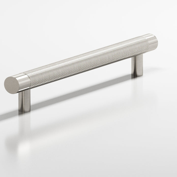 Colonial Bronze 557 Round banded and diamond-knurled Cabinet Pull with straight posts in Satin Nickel