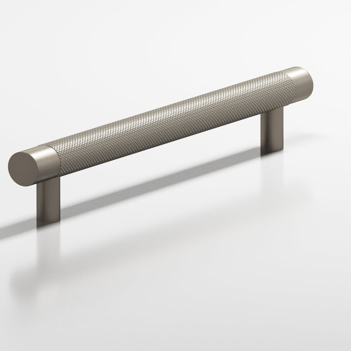 Colonial Bronze 568 Round banded and diamond-knurled Cabinet Pull with straight posts in Matte Pewter