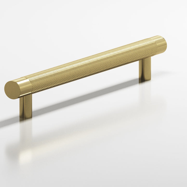 Colonial Bronze 558 Round banded and diamond-knurled Cabinet Pull with straight posts in Antique Brass