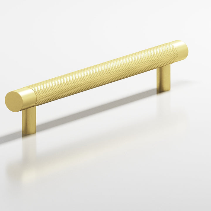 Colonial Bronze 563 Round diamond-knurled Cabinet Pull with straight posts in Matte Satin Brass