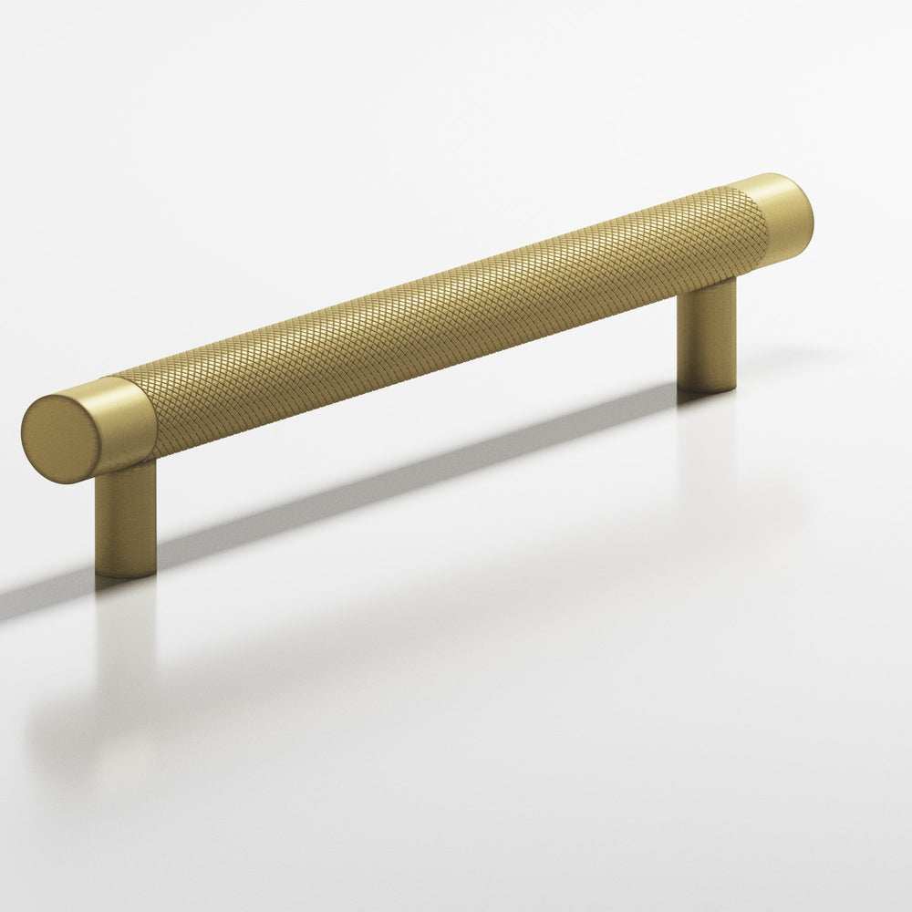 Colonial Bronze 569 Round diamond-knurled Cabinet Pull with straight posts in Matte Antique Satin Brass