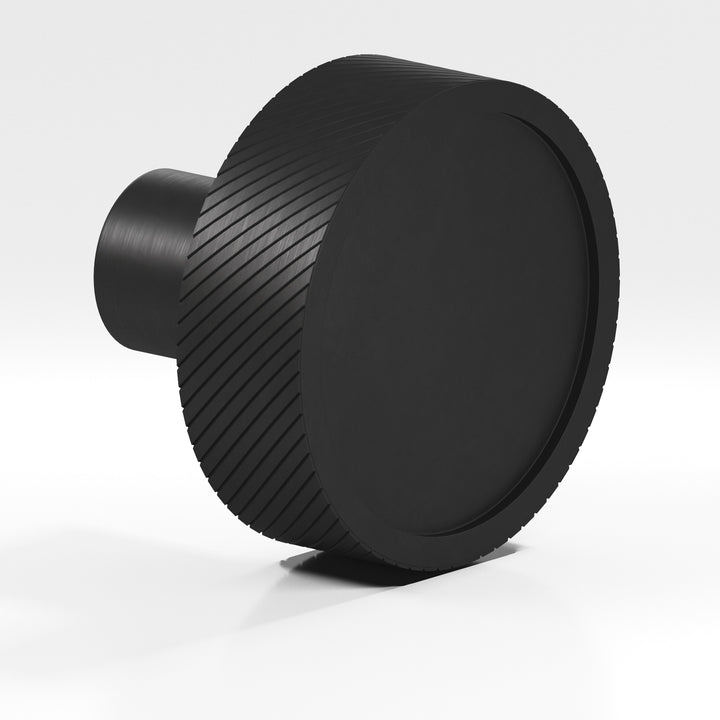 Colonial Bronze 591 Round single-knurled sandwich Cabinet Knob in Matte Satin Black