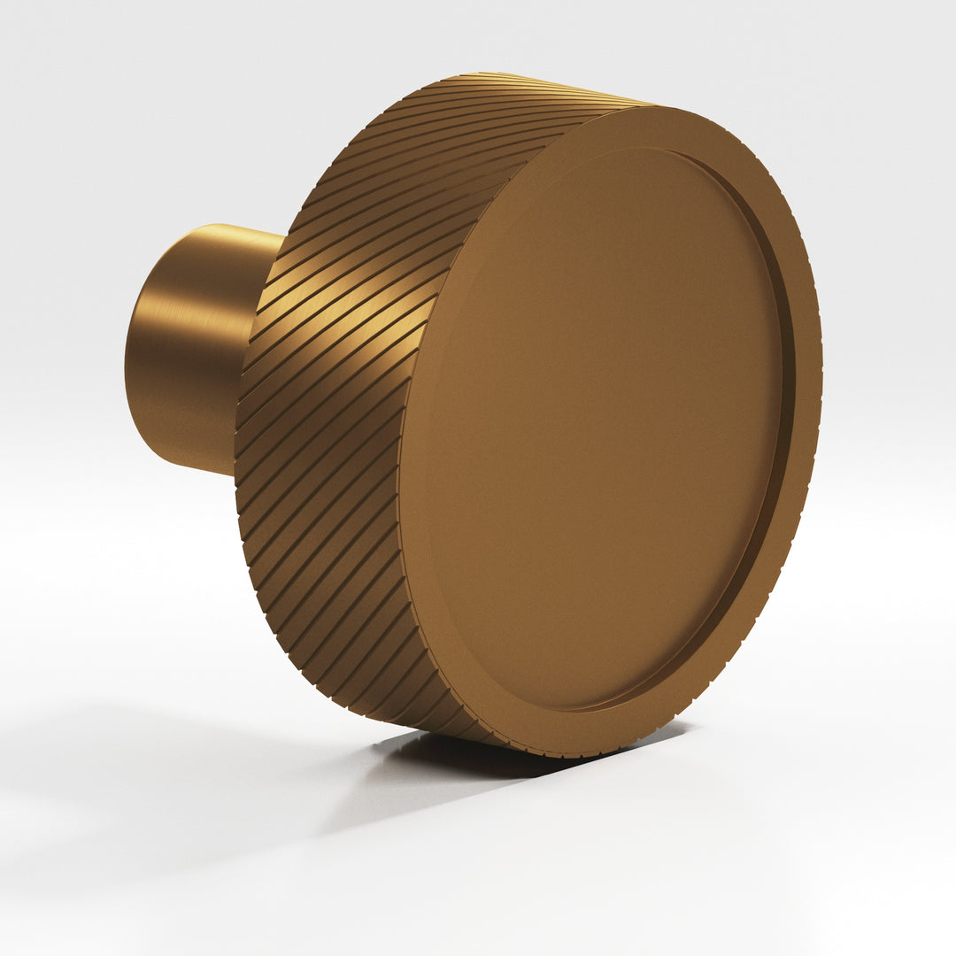 Colonial Bronze 591 Round single-knurled sandwich Cabinet Knob in Matte Light Statuary Bronze