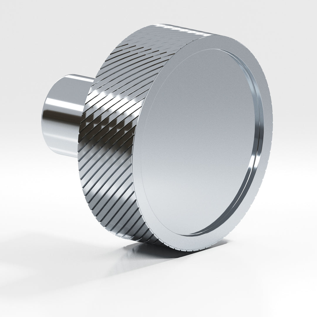 Colonial Bronze 591 Round single-knurled sandwich Cabinet Knob in Polished Chrome