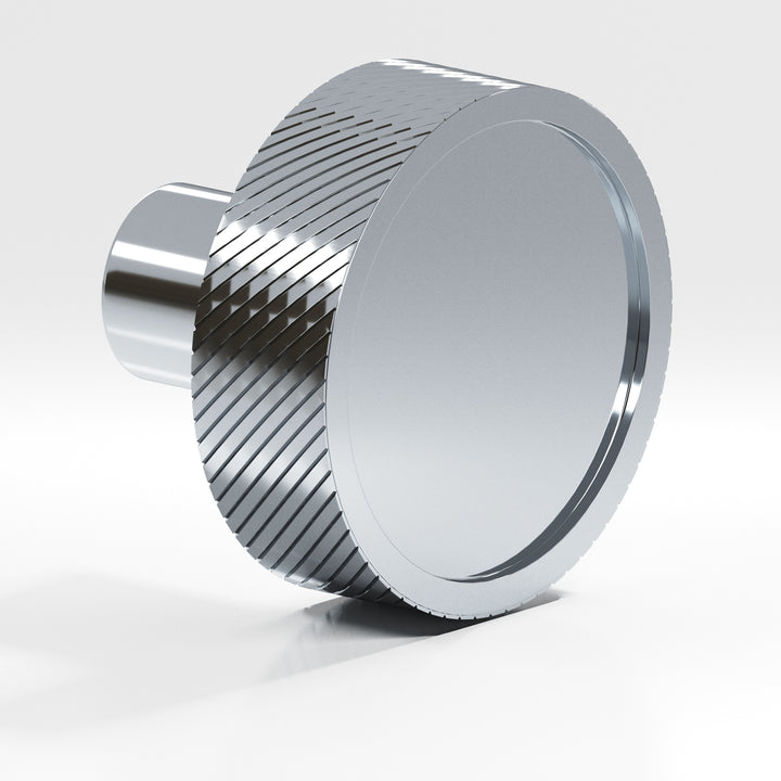 Colonial Bronze 591 Round single-knurled sandwich Cabinet Knob in Polished Chrome