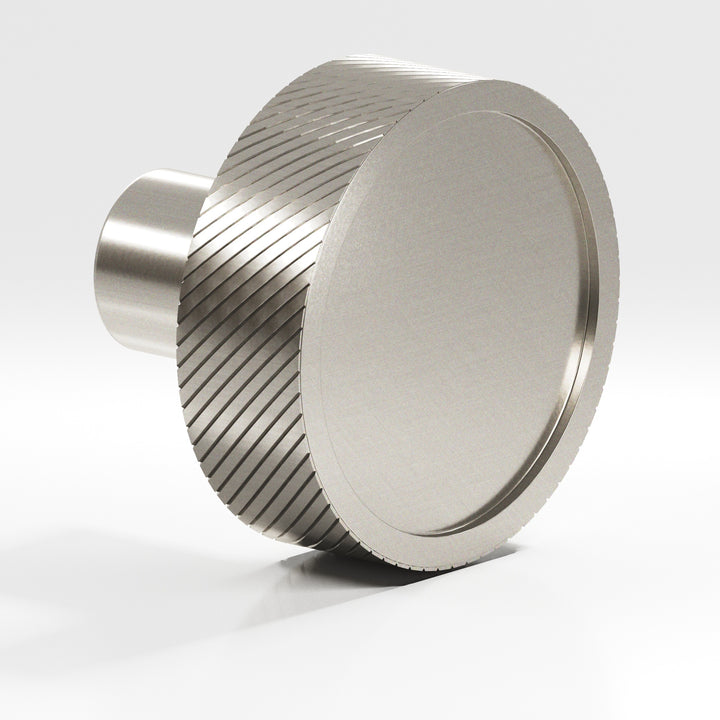 Colonial Bronze 591 Round single-knurled sandwich Cabinet Knob in Satin Nickel