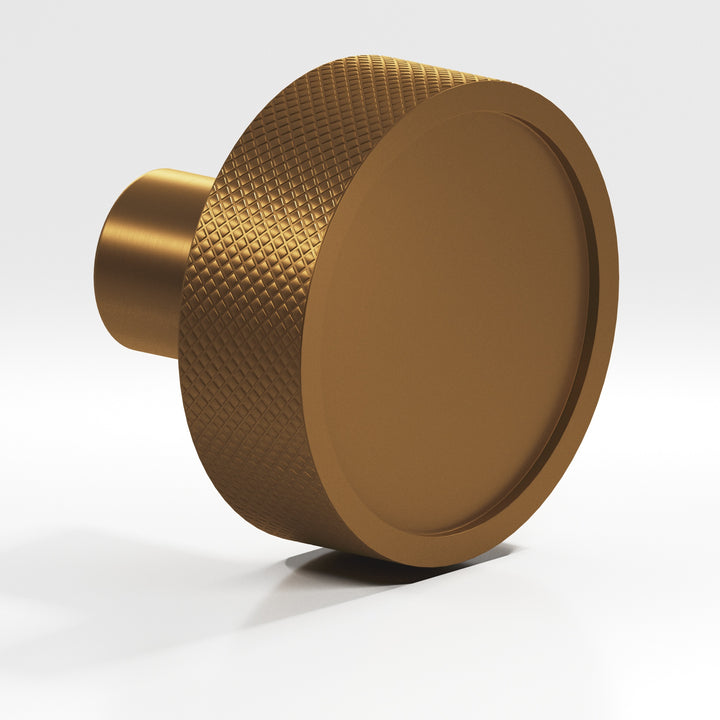 Colonial Bronze 595 Round diamond-knurled sandwich Cabinet Knob in Matte Light Statuary Bronze