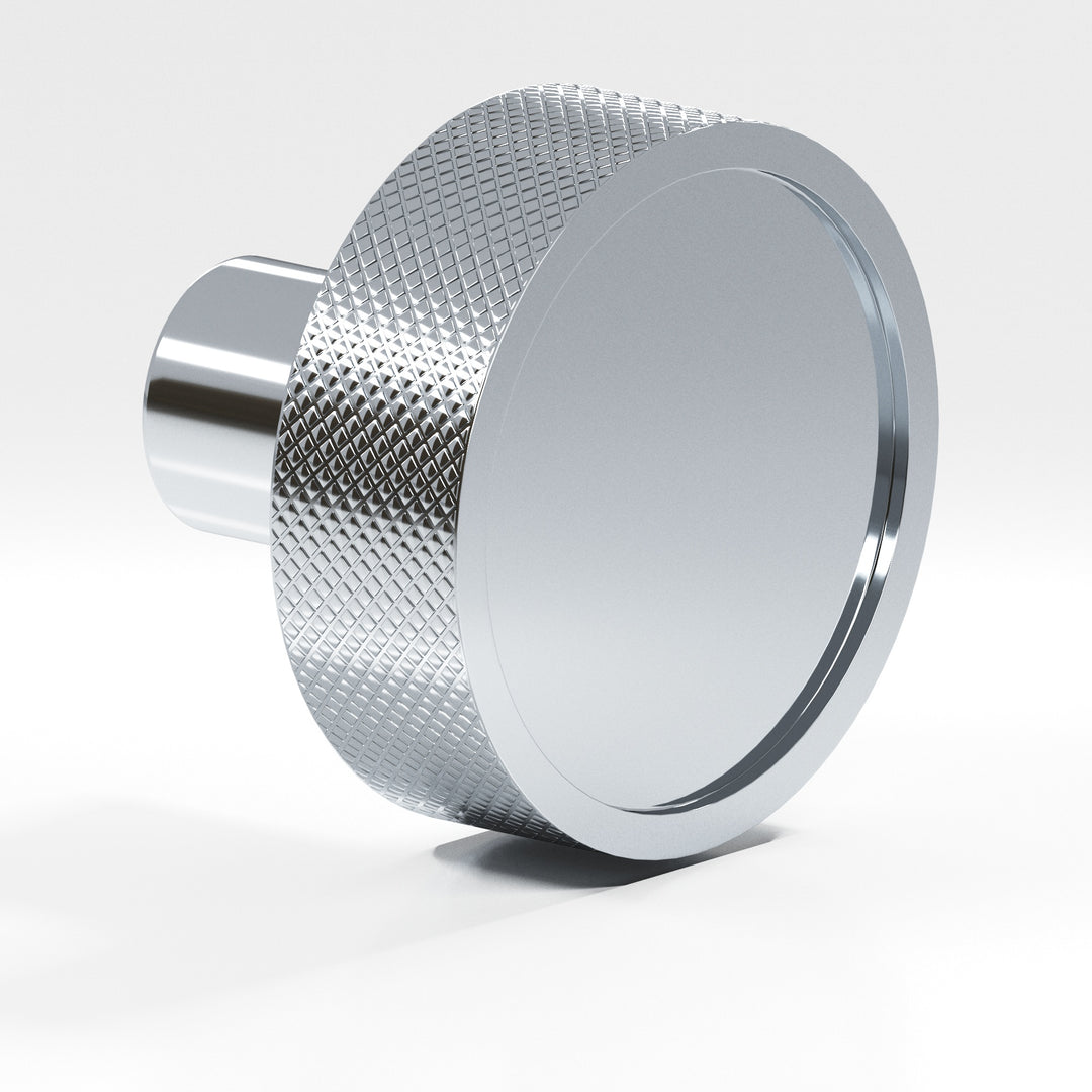 Colonial Bronze 595 Round diamond-knurled sandwich Cabinet Knob in Polished Chrome
