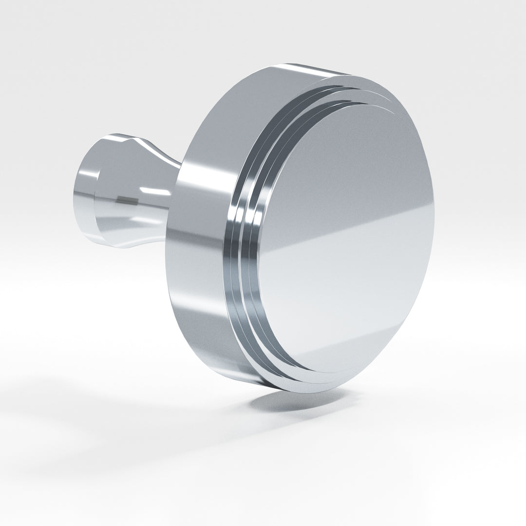 Colonial Bronze 622 Round stepped Cabinet Knob with flared post in Polished Chrome