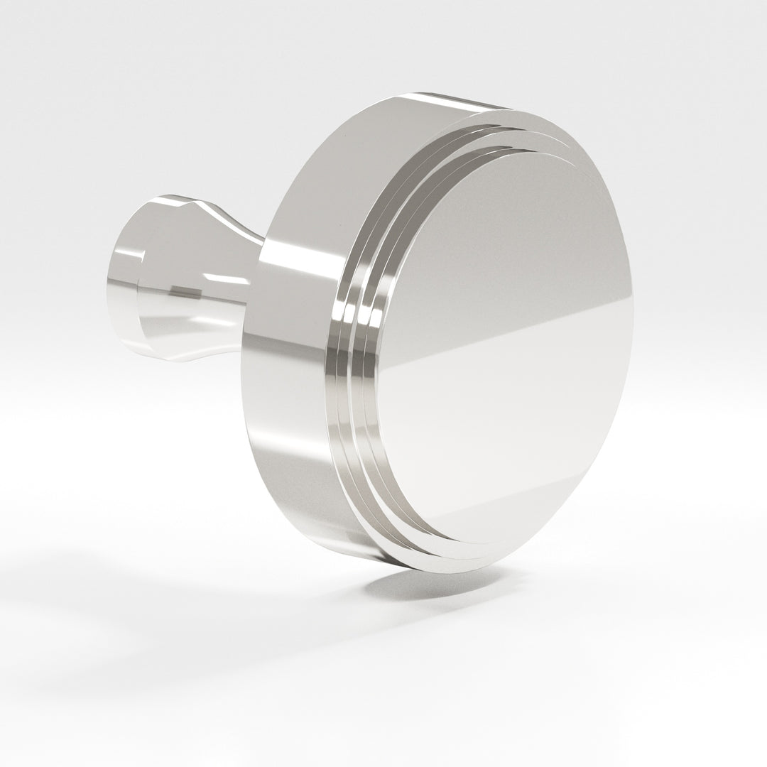 Colonial Bronze 621 Round stepped Cabinet Knob with flared post in Polished Nickel