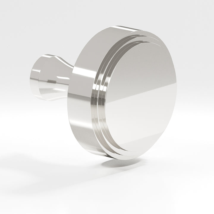 Colonial Bronze 620 Round stepped Cabinet Knob with flared post in Polished Nickel