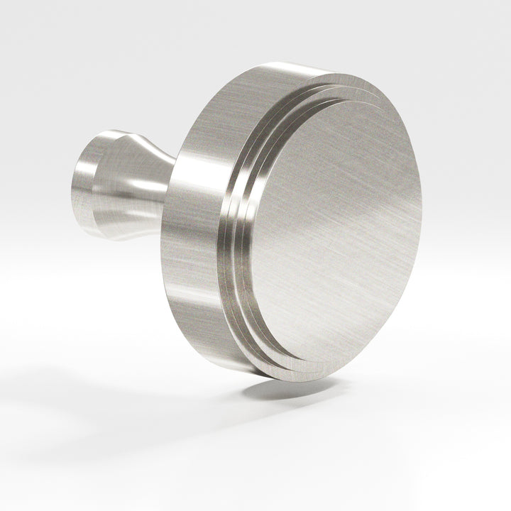 Colonial Bronze 621 Round stepped Cabinet Knob with flared post in Satin Nickel