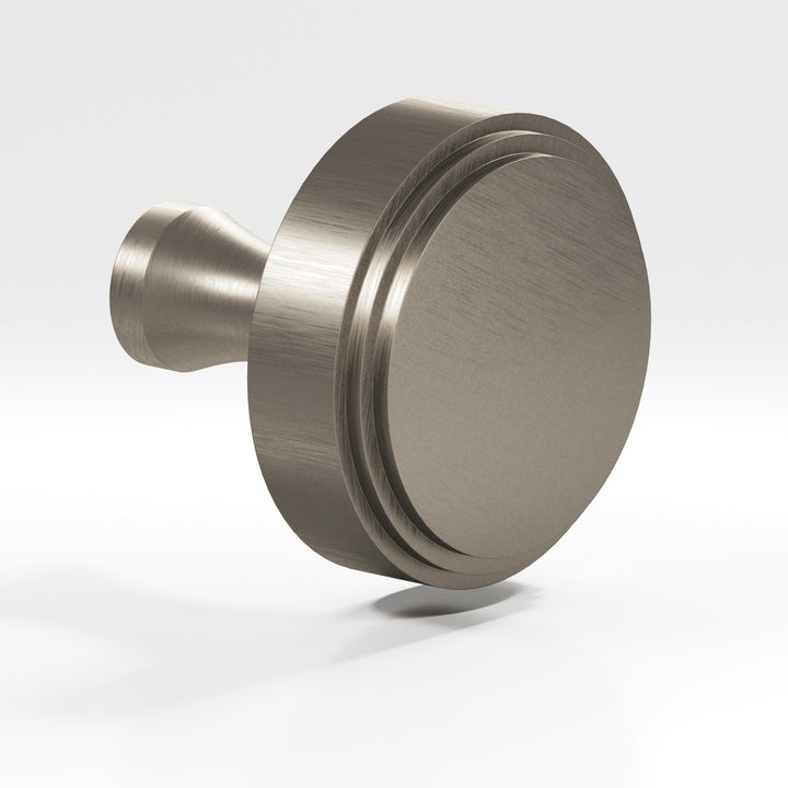 Colonial Bronze 622 Round stepped Cabinet Knob with flared post in Matte Pewter