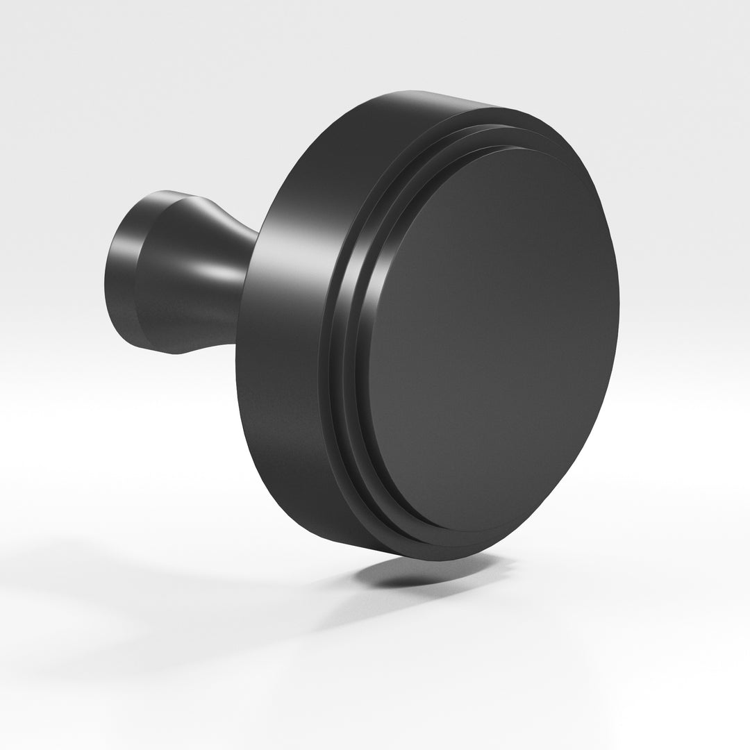Colonial Bronze 621 Round stepped Cabinet Knob with flared post in Matte Graphite