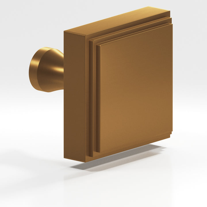 Colonial Bronze 624 Square stepped Cabinet Knob with flared post in Matte Light Statuary Bronze