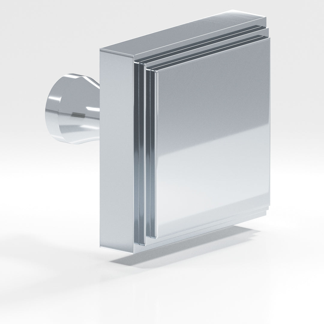 Colonial Bronze 625 Square stepped Cabinet Knob with flared post in Polished Chrome