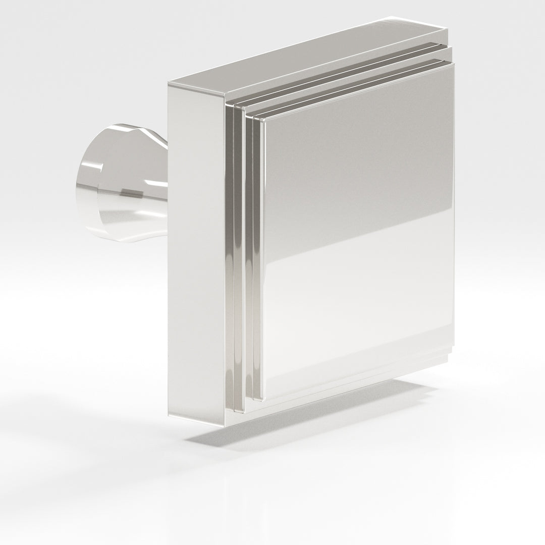 Colonial Bronze 624 Square stepped Cabinet Knob with flared post in Polished Nickel