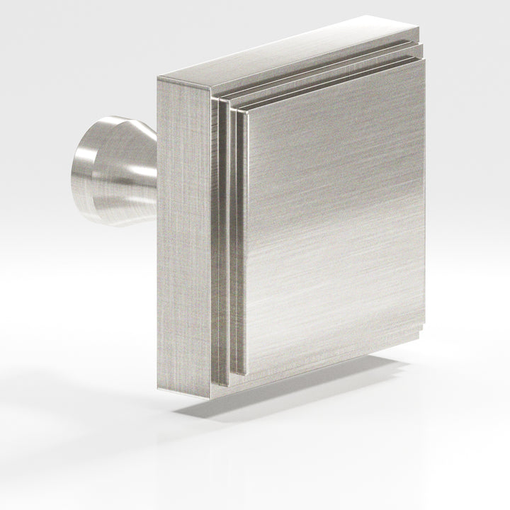Colonial Bronze 623 Square stepped Cabinet Knob with flared post in Satin Nickel