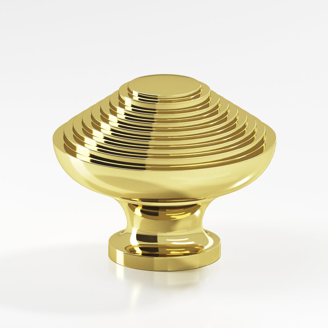 Colonial Bronze 633 Half-beehive Cabinet Knob in Unlacquered Polished Brass