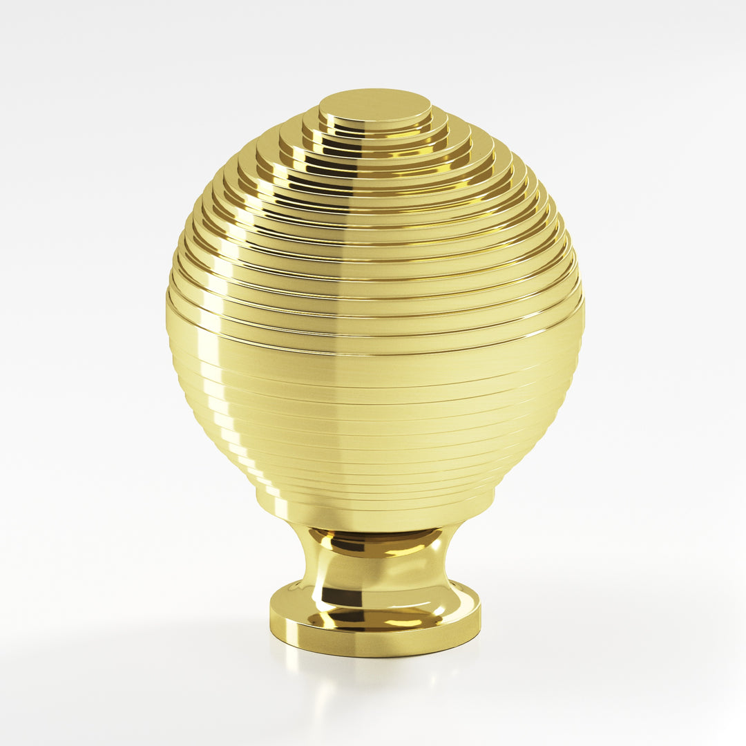 Colonial Bronze 636 Beehive Cabinet Knob in Unlacquered Polished Brass