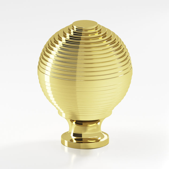 Colonial Bronze 636 Beehive Cabinet Knob in Unlacquered Polished Brass