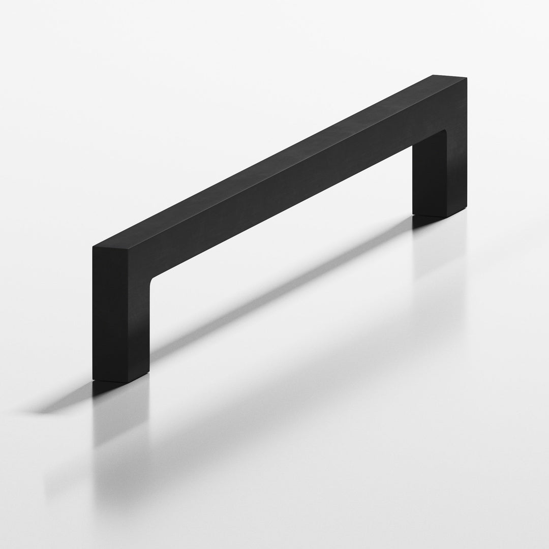 Colonial Bronze 667 Rectangular Cabinet Pull with rectangular legs in Matte Satin Black