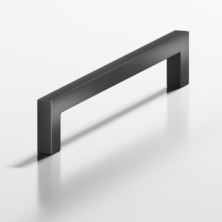 Colonial Bronze 667 Rectangular Cabinet Pull with rectangular legs in Matte Graphite