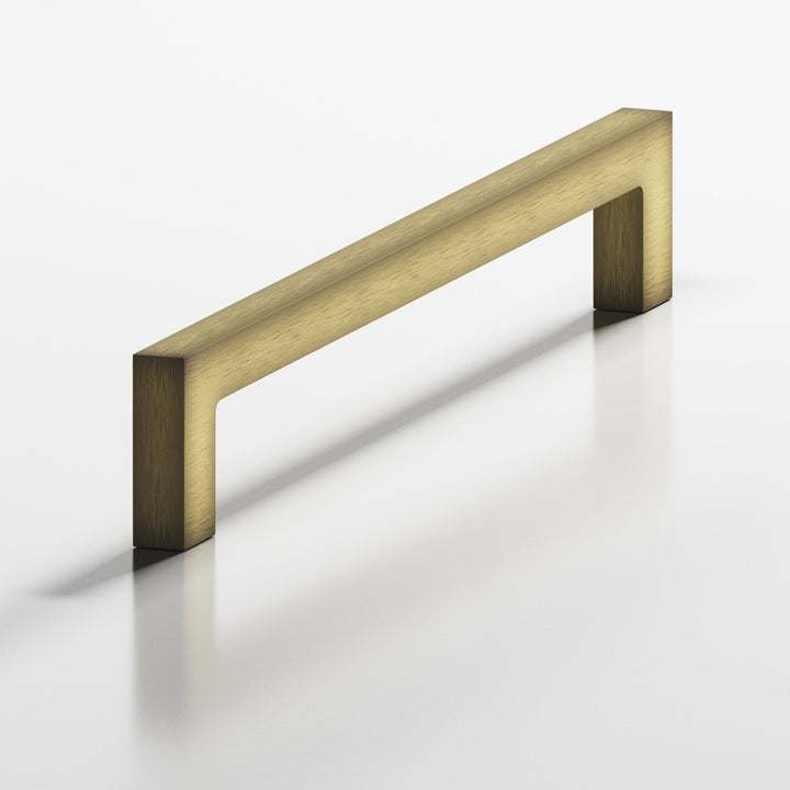 Colonial Bronze 667 Rectangular Cabinet Pull with rectangular legs in Matte Antique Satin Brass