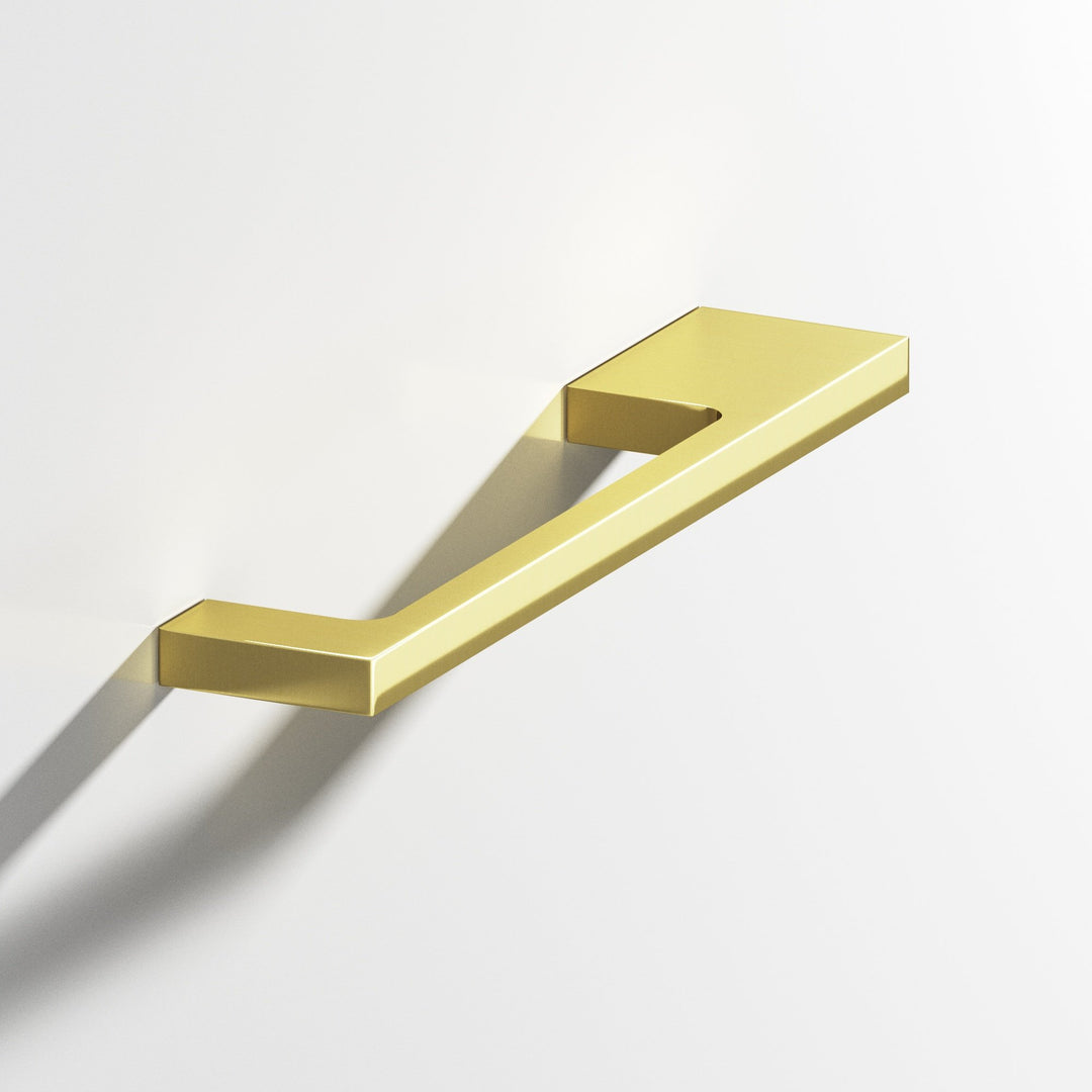 Colonial Bronze 668 Rectangular Cabinet Pull with unequal-width rectangular legs in Unlacquered Polished Brass