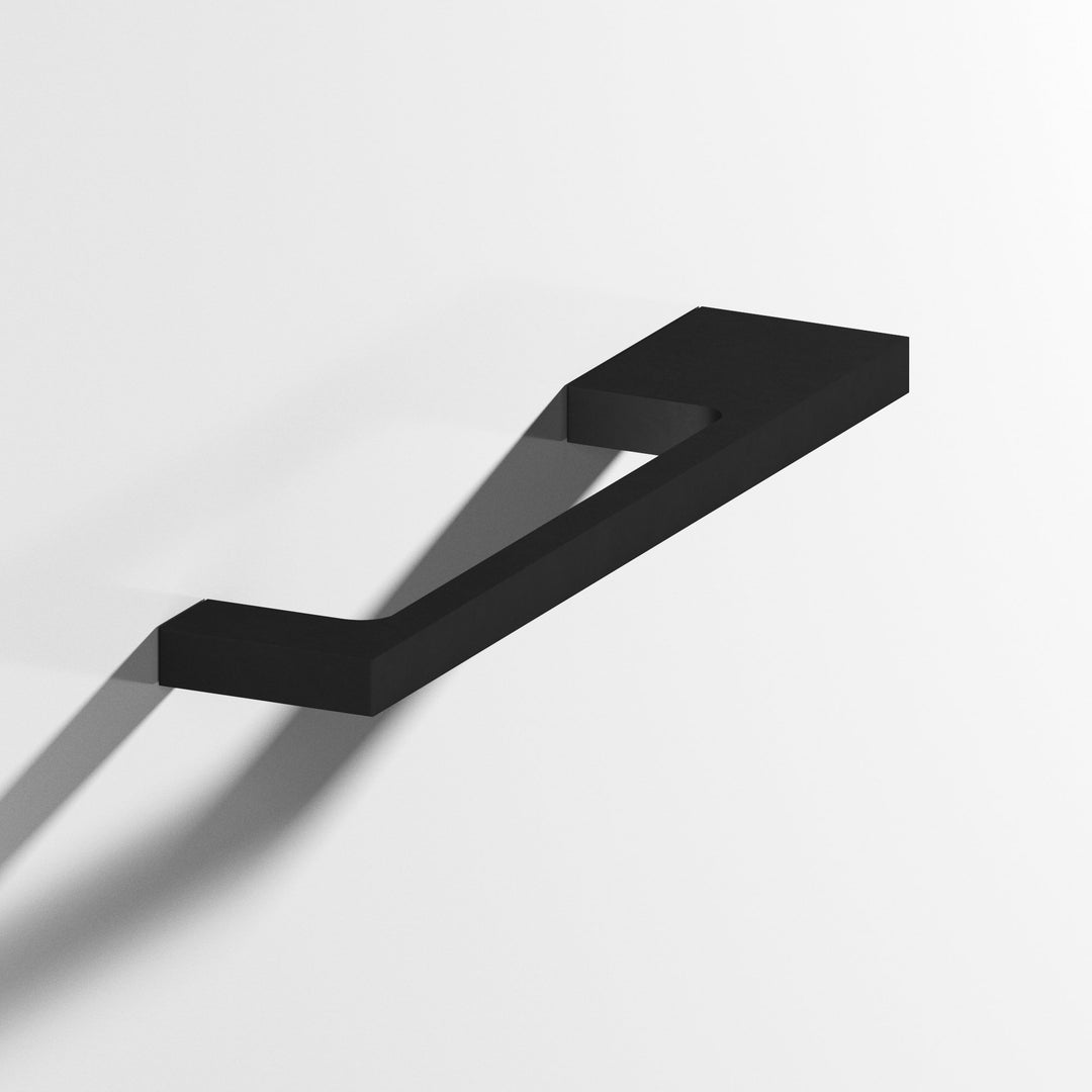Colonial Bronze 668 Rectangular Cabinet Pull with unequal-width rectangular legs in Matte Satin Black