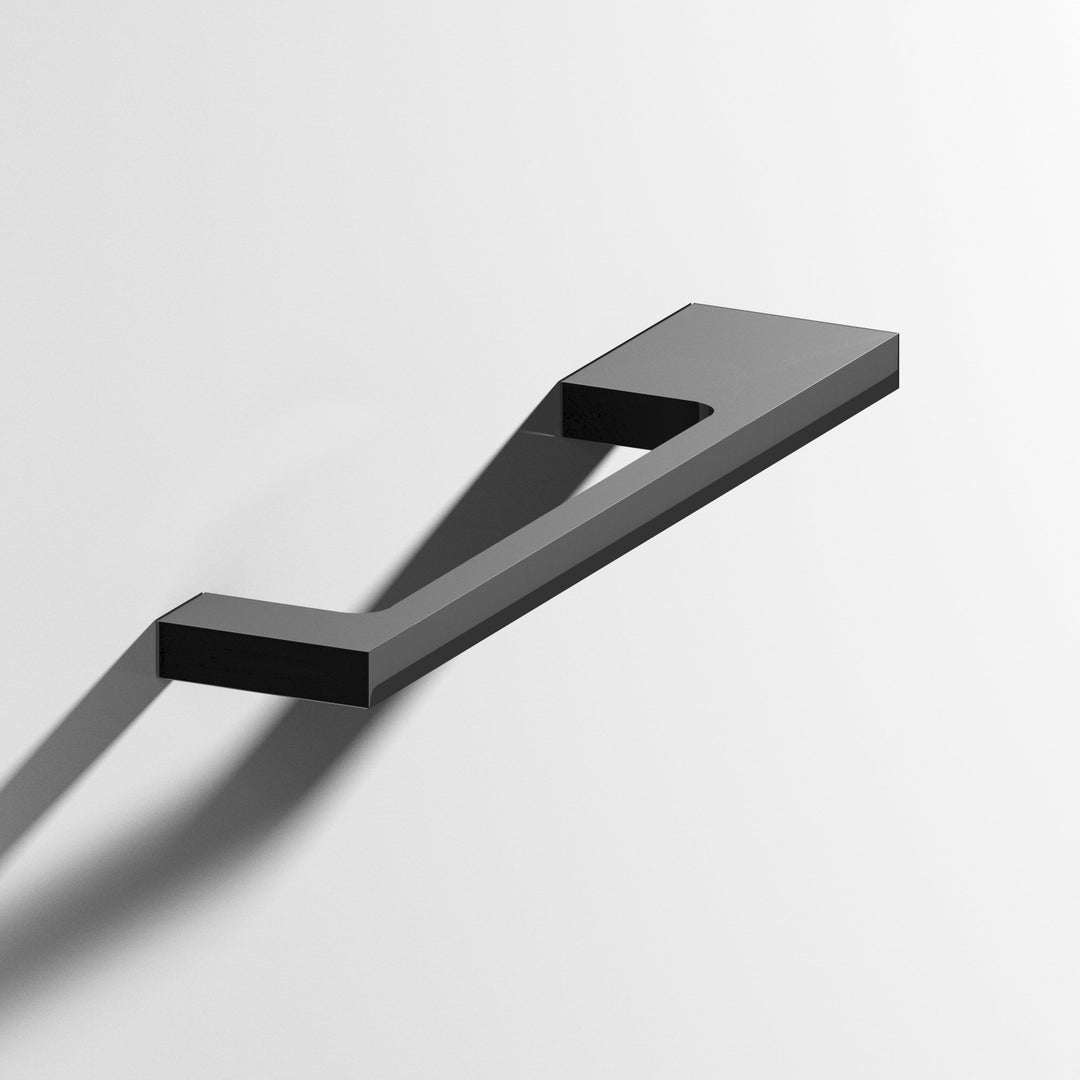 Colonial Bronze 668 Rectangular Cabinet Pull with unequal-width rectangular legs in Matte Graphite