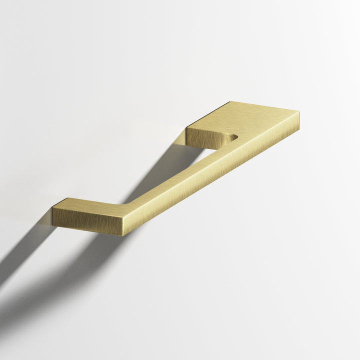 Colonial Bronze 668 Rectangular Cabinet Pull with unequal-width rectangular legs in Antique Brass