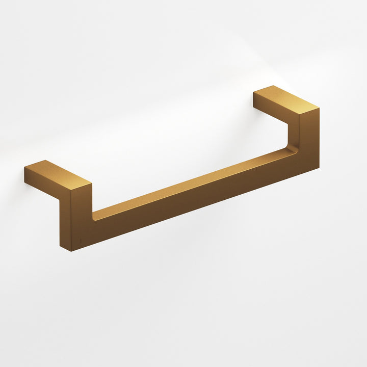 Colonial Bronze 669 Rectangular L-shaped Cabinet Pull with center cutout in Matte Light Statuary Bronze