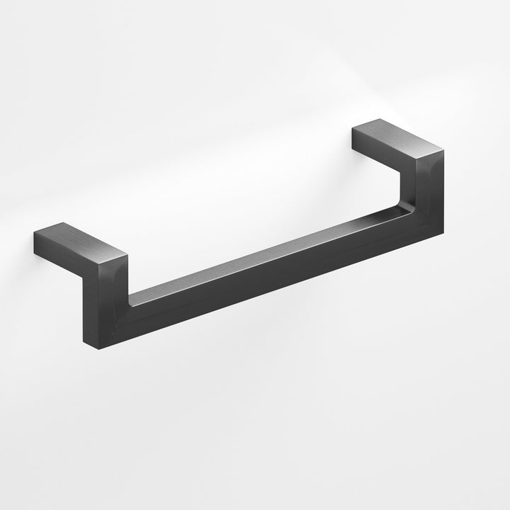 Colonial Bronze 669 Rectangular L-shaped Cabinet Pull with center cutout in Matte Graphite