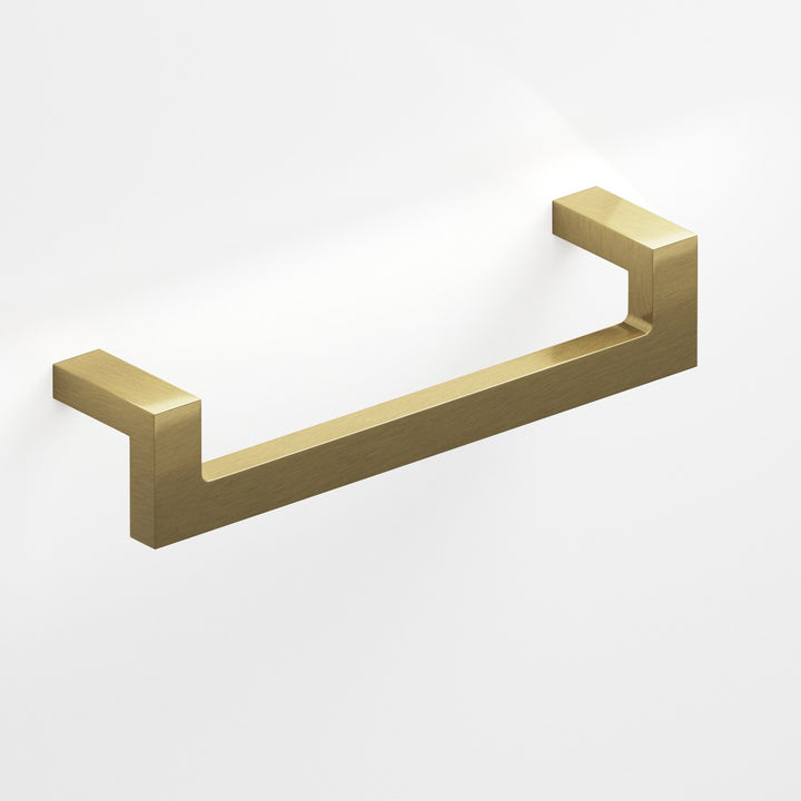 Colonial Bronze 669 Rectangular L-shaped Cabinet Pull with center cutout in Antique Brass